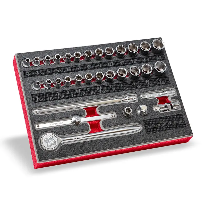 32-Piece 1/4" Drive Socket And Ratchet Set – Metric & Sae Combo 1