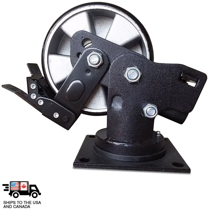 6-Inch × 2-Inch Spring-Loaded Swivel Caster With Brake – Model 302107 1