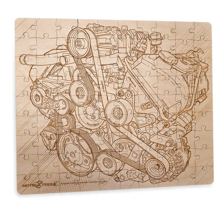 90-Piece Wooden 'V8 Engine' Themed Jigsaw Puzzle 1