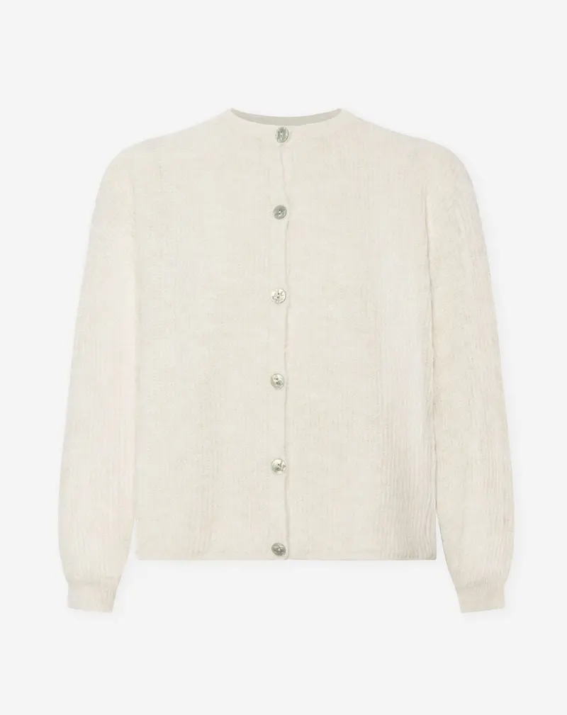 Amara Bouclé Cardigan In Cream 1