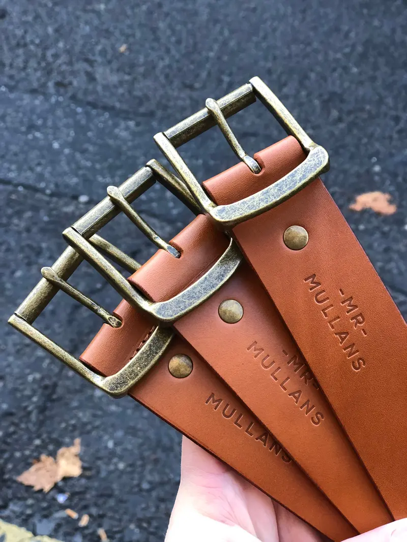 Artisan Tan Leather Belt – Handmade Construction 1
