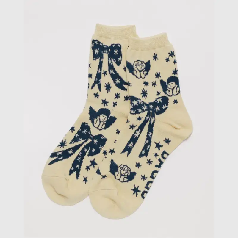 Baggu Cherub Bows Knit Socks 1