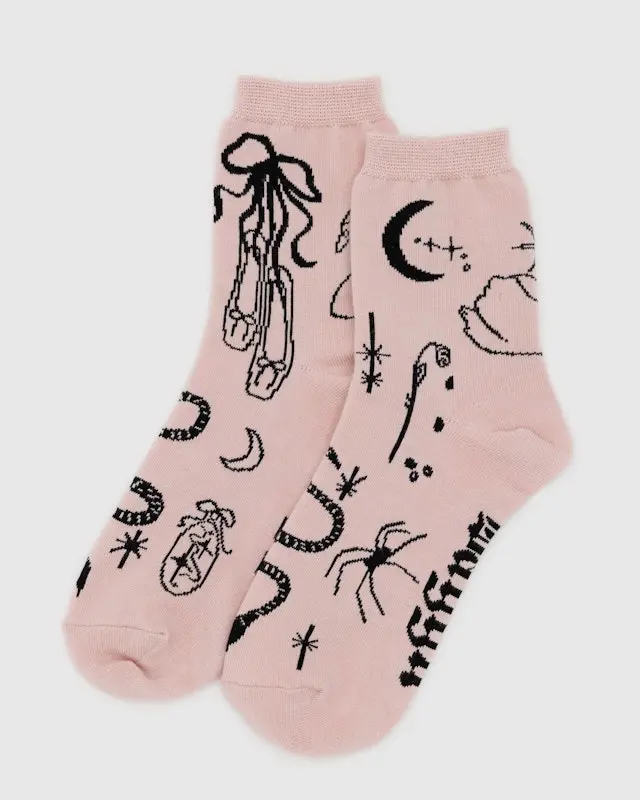 Ballet Icons Graphic Crew Socks – Baggu Designed 1