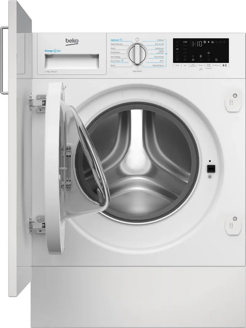 Beko 7Kg Integrated Washing Machine – 1400 Rpm, A Efficiency, White Design 1