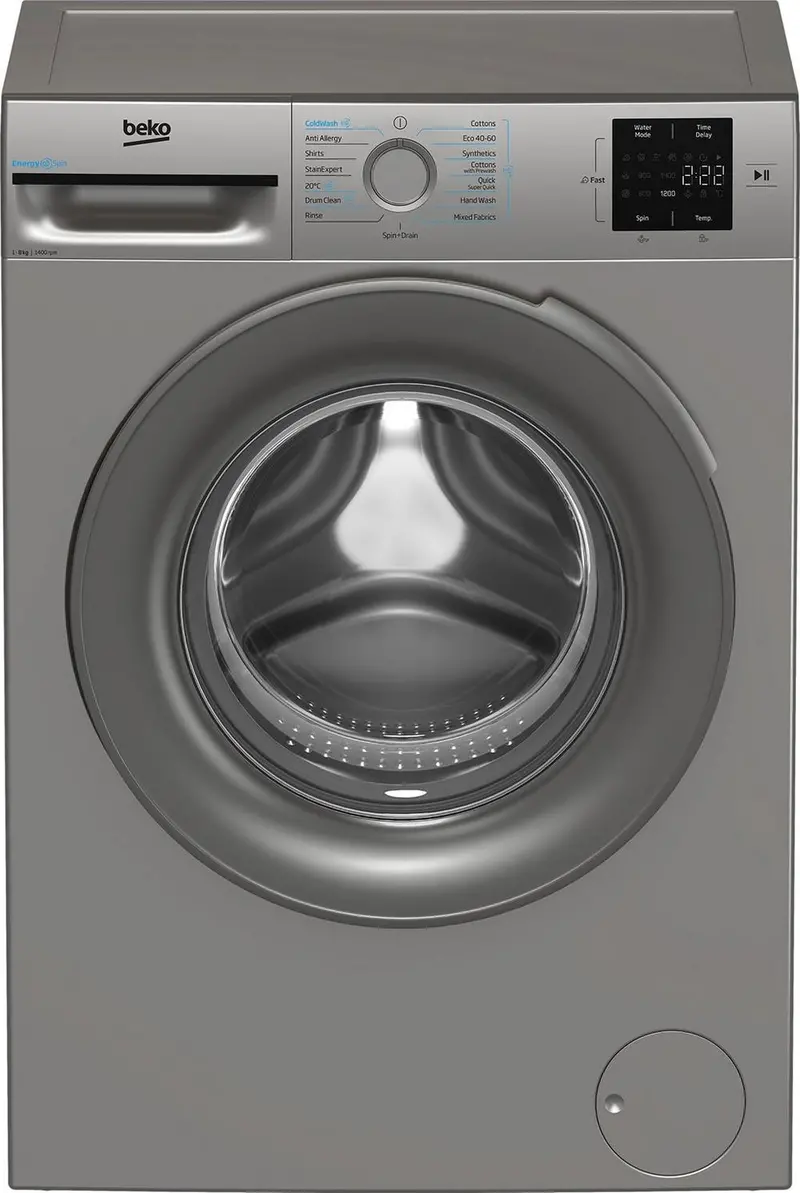 Beko Bmn3Wt3841S 8Kg Washer – 1400Rpm, Silver Finish, Energy Class A 1