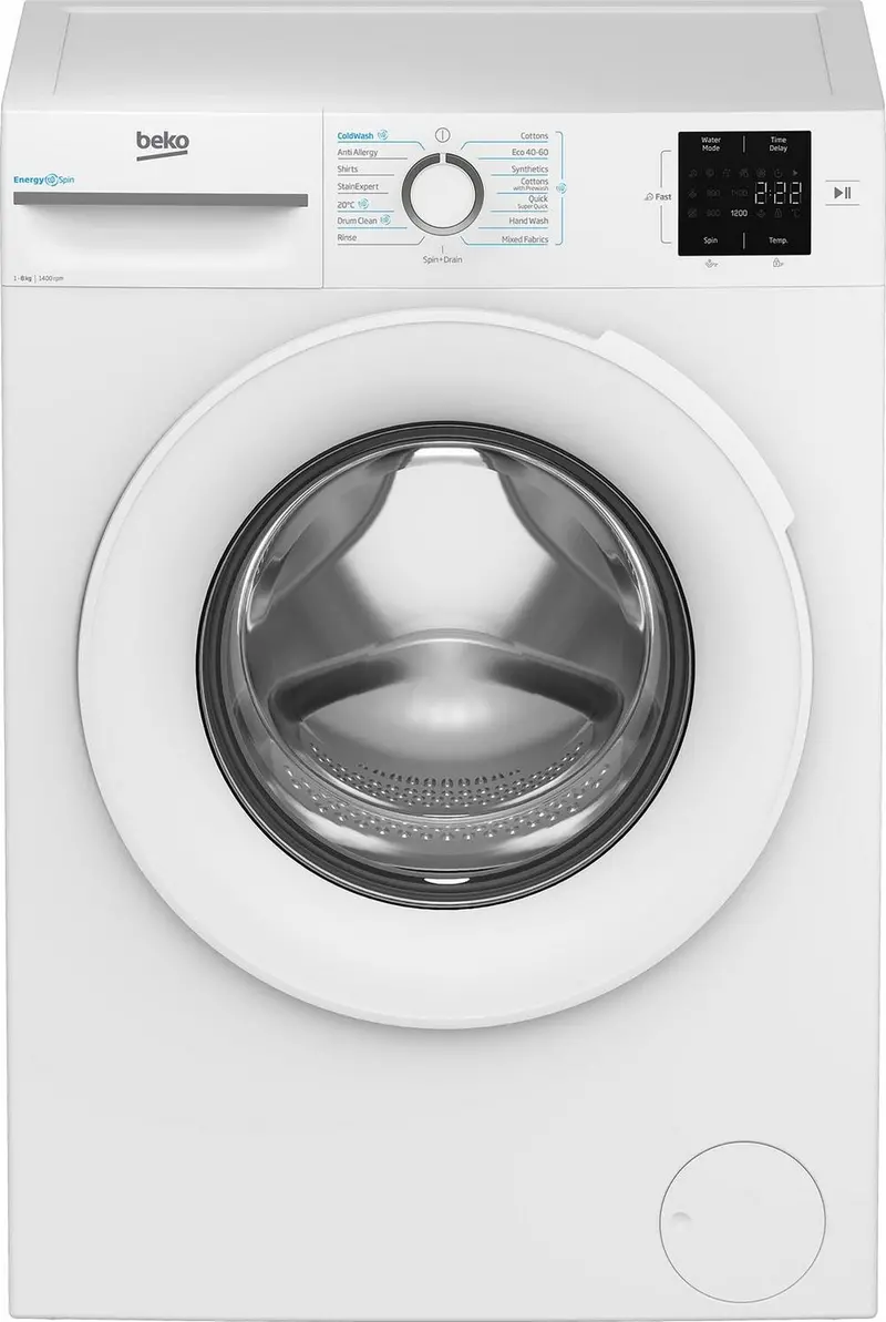 Beko Bmn3Wt3841W 8Kg Washer – 1400Rpm, White, Energy Class A 1