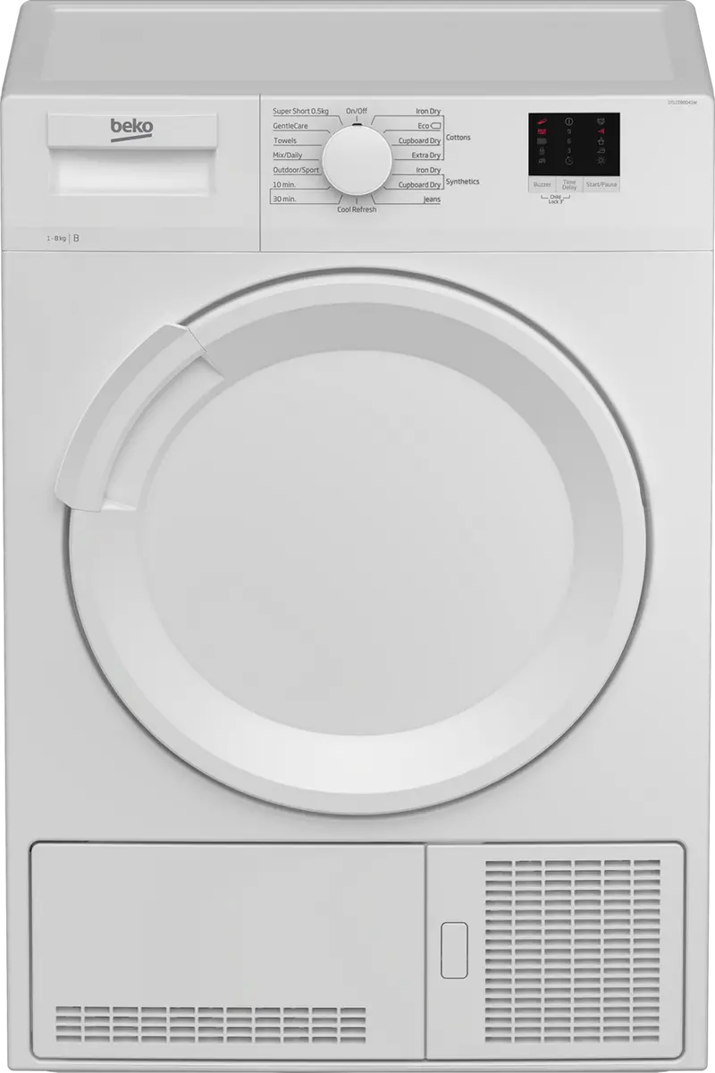 Beko Dtlce80041W 8Kg White Condenser Dryer 1