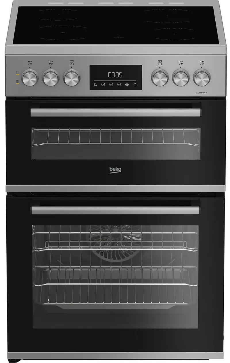Beko Edc6731S 60Cm Electric Cooker – Ceramic Hob, Silver Finish 1