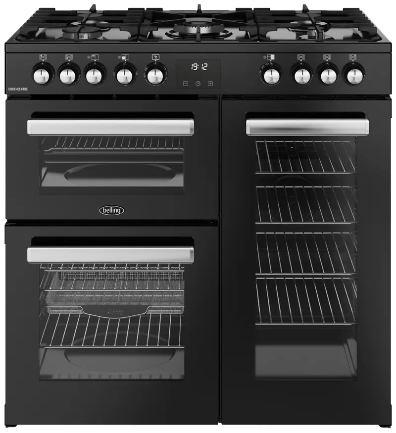 Belling Cookcentre 90Df 90Cm Dual Fuel Range Cooker In Black 1