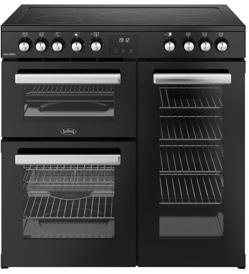 Belling Cookcentre 90E 90Cm Ceramic-Topped Electric Range Cooker – Black 1