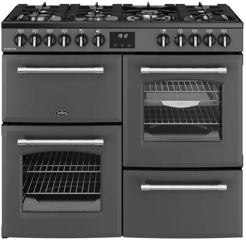 Belling Farmhouse 100Df 100Cm Dual-Fuel Range Cooker In Anthracite 1