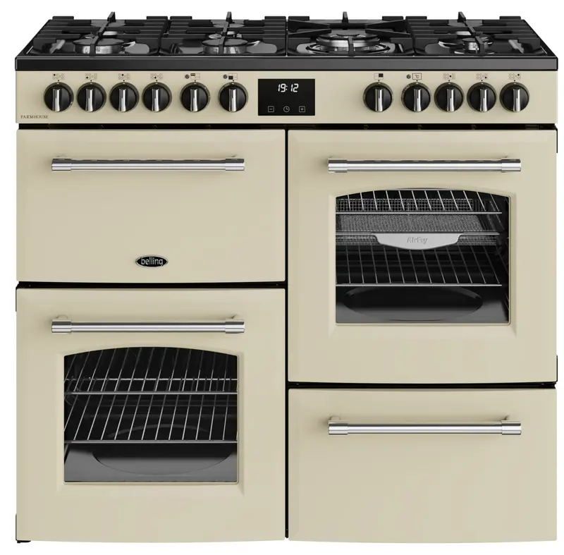 Belling Farmhouse 110Cm Dual Fuel Range Cooker – Cream Finish 1