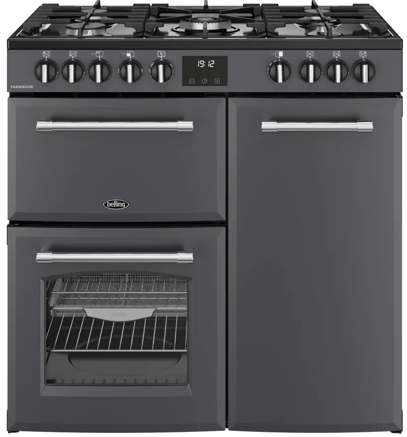 Belling Farmhouse 90Df 90Cm Dual-Fuel Range Cooker In Anthracite 1