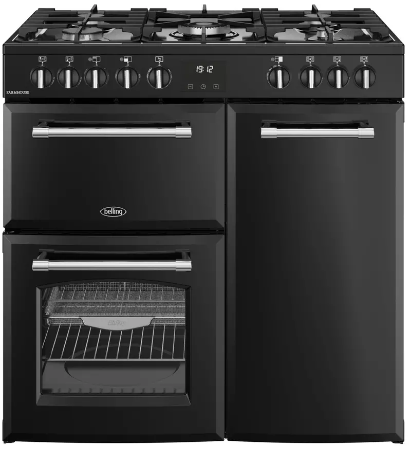 Belling Farmhouse 90Df 90Cm Dual-Fuel Range Cooker In Black 1