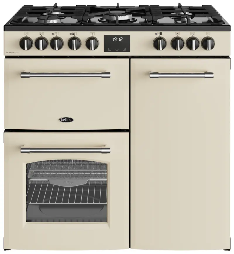 Belling Farmhouse 90Df 90Cm Dual-Fuel Range Cooker In Cream 1