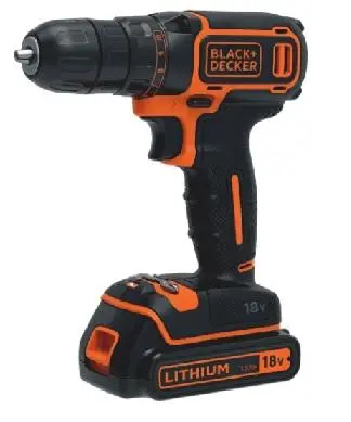 Black & Decker Bdcdc18-Qw 18V Cordless Drill Driver Kit (Battery + Charger Included) 1