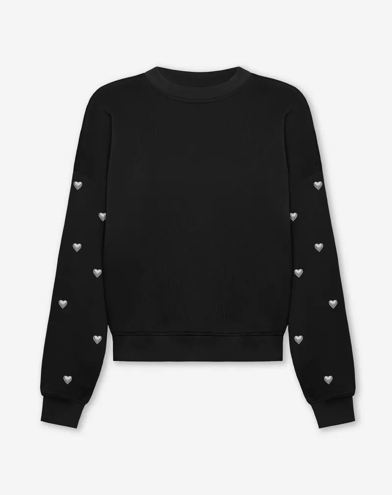 Black Heart-Studded Sweater 1