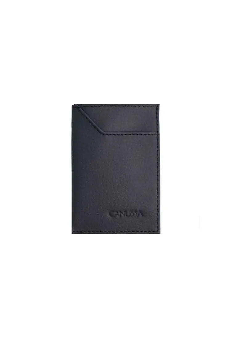 Black Persimmon Leather Cardholder – Canussa Premium Wallet 1
