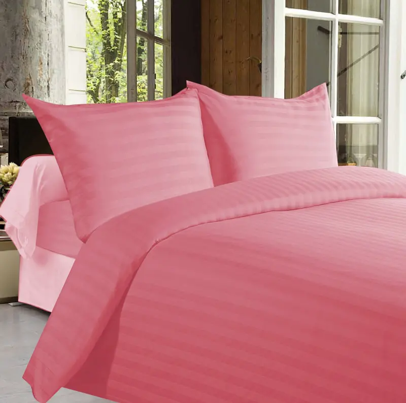 Blush Pink Striped Bed Linen – Premium 350 Tc 1
