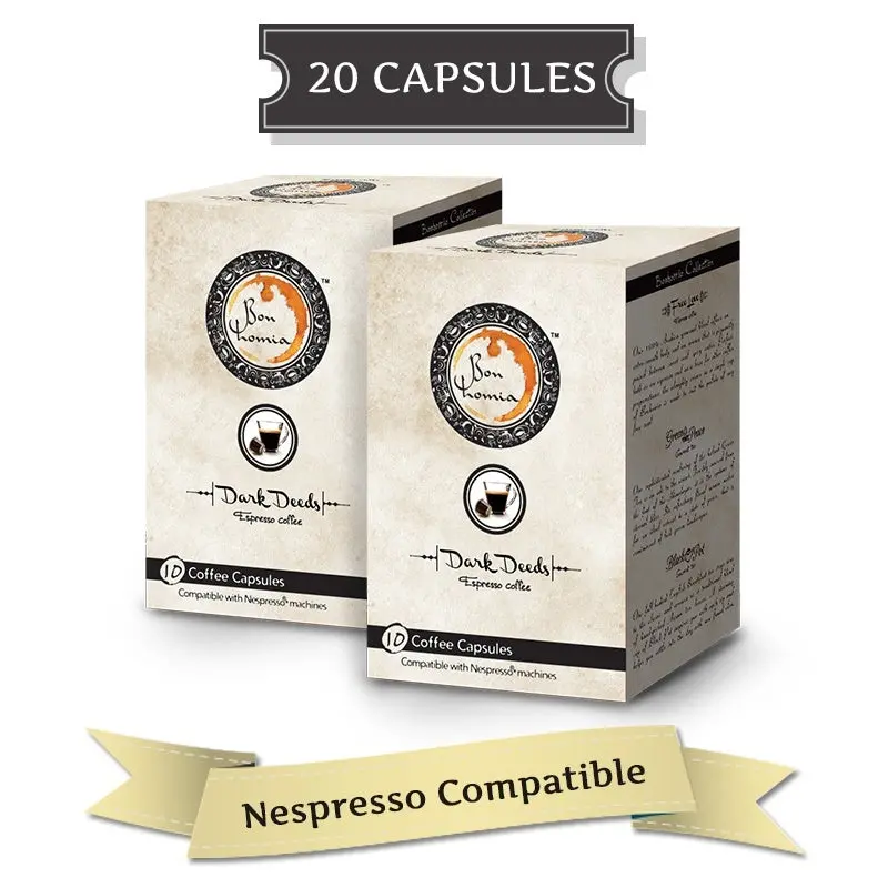 Bonhomia Dark Deeds Nespresso-Compatible Capsules – Rich, Full-Bodied Taste (20 Count) 1