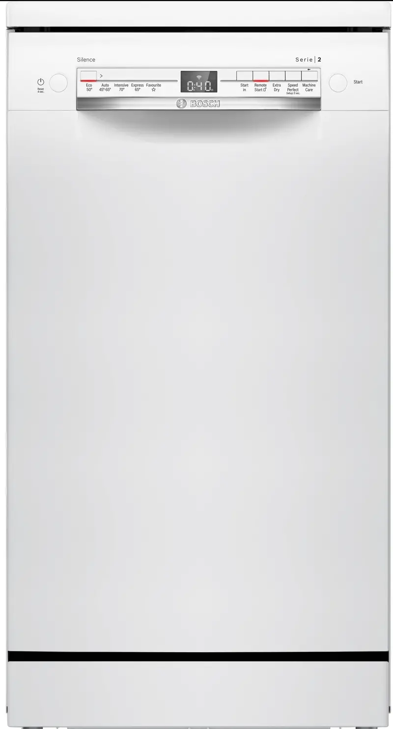 Bosch Series 2 Sms2Ikw01G Slimline Dishwasher – Compact 45Cm Width, White, Energy F Rated 1