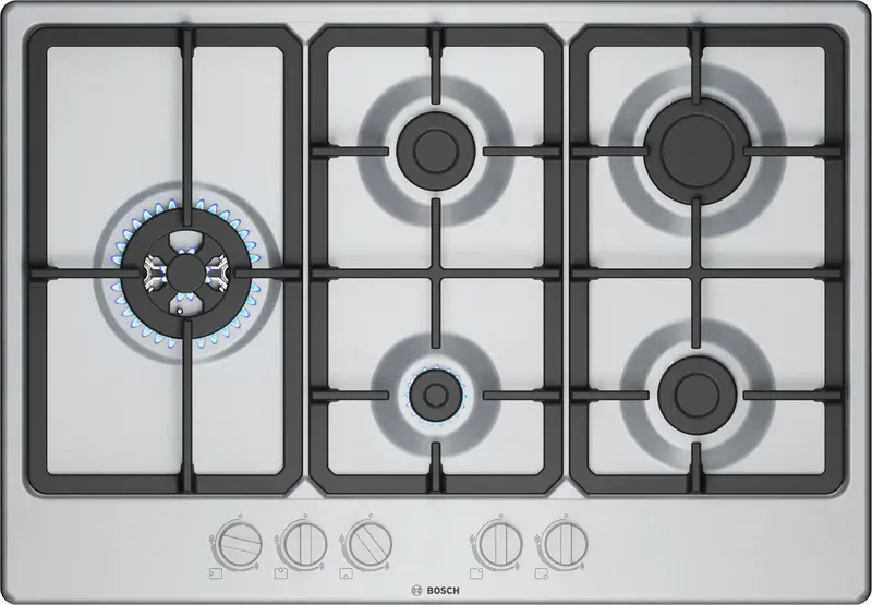 Bosch Series 4 Pgm7B5K90 75 Cm Gas Cooktop – Stainless Steel Finish 1