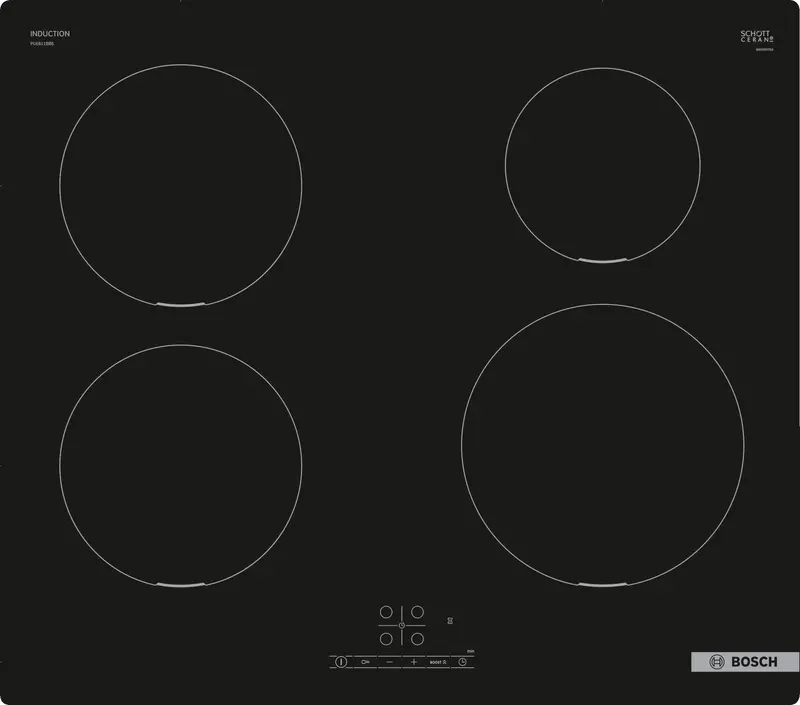 Bosch Series 4 Pue611Bb5B 59Cm Plug-And-Play Induction Hob – Glossy Black Surface 1