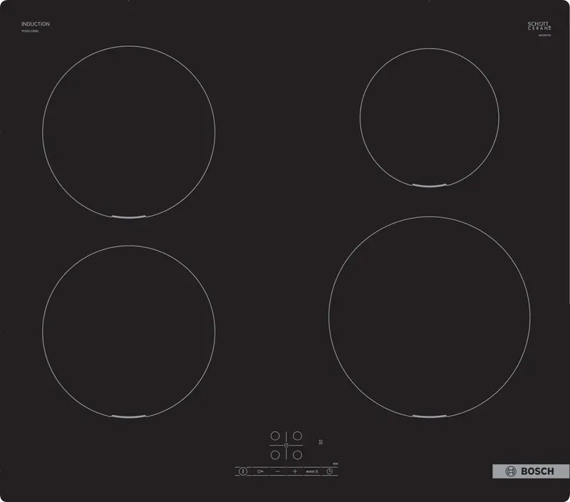 Bosch Series 4 Pue611Bb5E 59Cm Induction Cooktop – Black Glass Surface 1