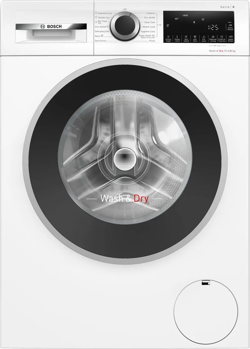 Bosch Series 6 Wng25401Gb Washer-Dryer – 10.5 Kg Wash / 6 Kg Dry, 1400 Rpm, White, Energy Class D 1