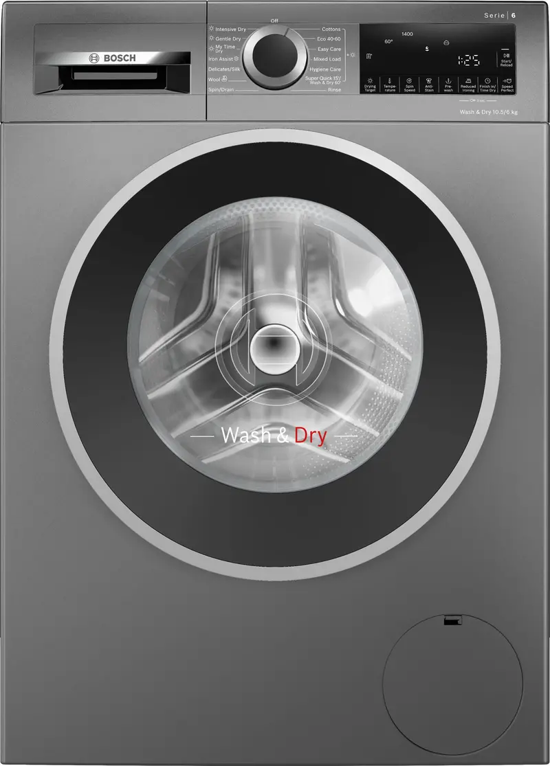 Bosch Series 6 Wng254R1Gb Washer-Dryer – 10.5 Kg Wash / 6 Kg Dry, 1400 Rpm, Cast Iron Grey, Energy Class D 1