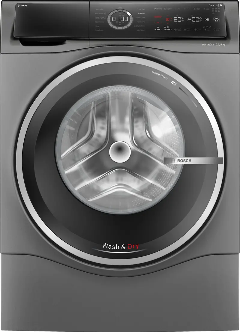 Bosch Series 8 Wnc254Argb I-Dos Washer-Dryer – 10.5 Kg Wash / 6 Kg Dry, 1400 Rpm, Cast Iron Grey, Energy Class D 1