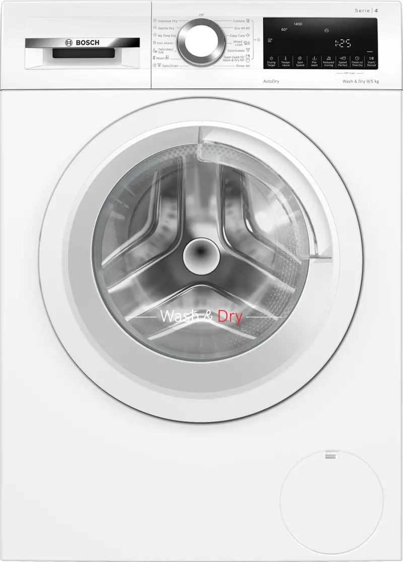 Bosch Wna144V9Gb Series 4 Washer-Dryer – 9Kg Wash / 5Kg Dry, 1400Rpm, White, E Rated 1