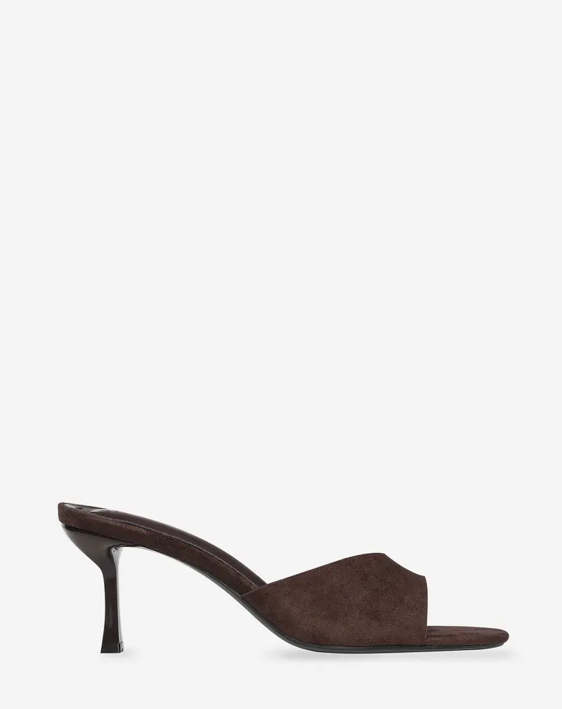 Brown Faux Suede Kitten Heel Shoes 1