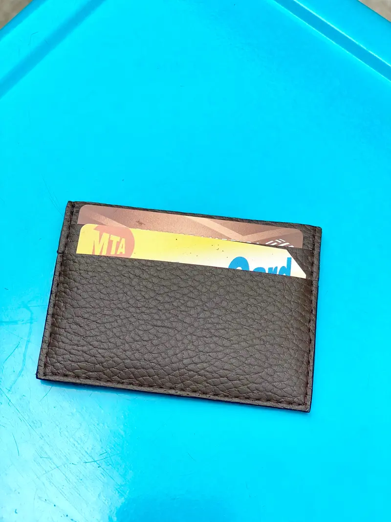 Brown Pebbled Leather Boris Cardholder By Novacas 1
