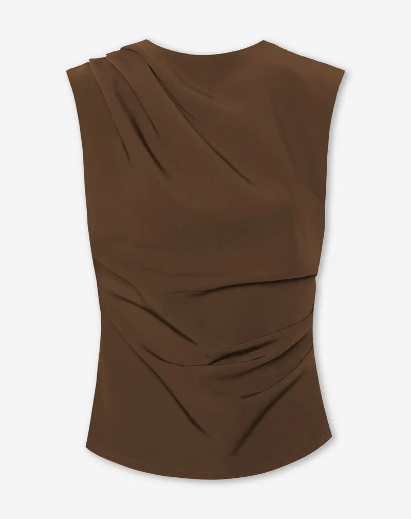 Brown Sofia Ruched Blouse 1
