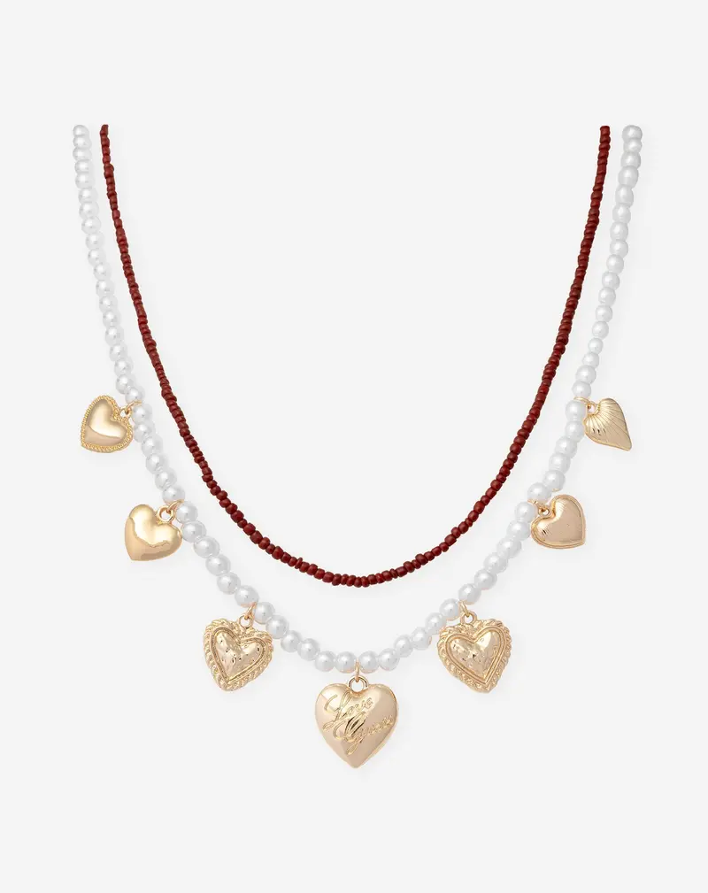 Burgundy Layered Charm Necklace 1