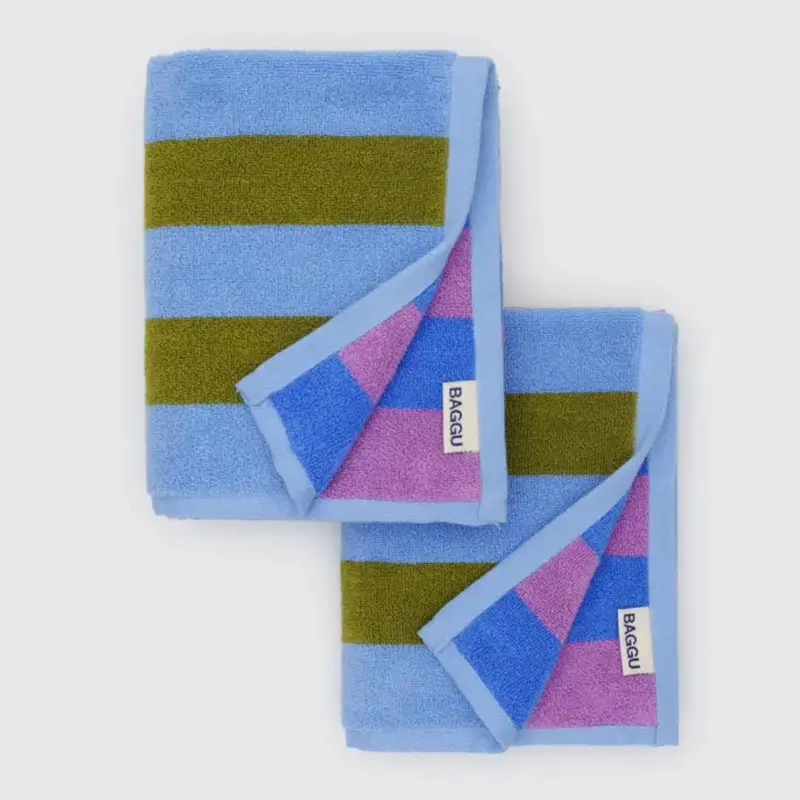 Cabana-Print Hand Towel Set (2-Pack) – Baggu Cotton Terry 1