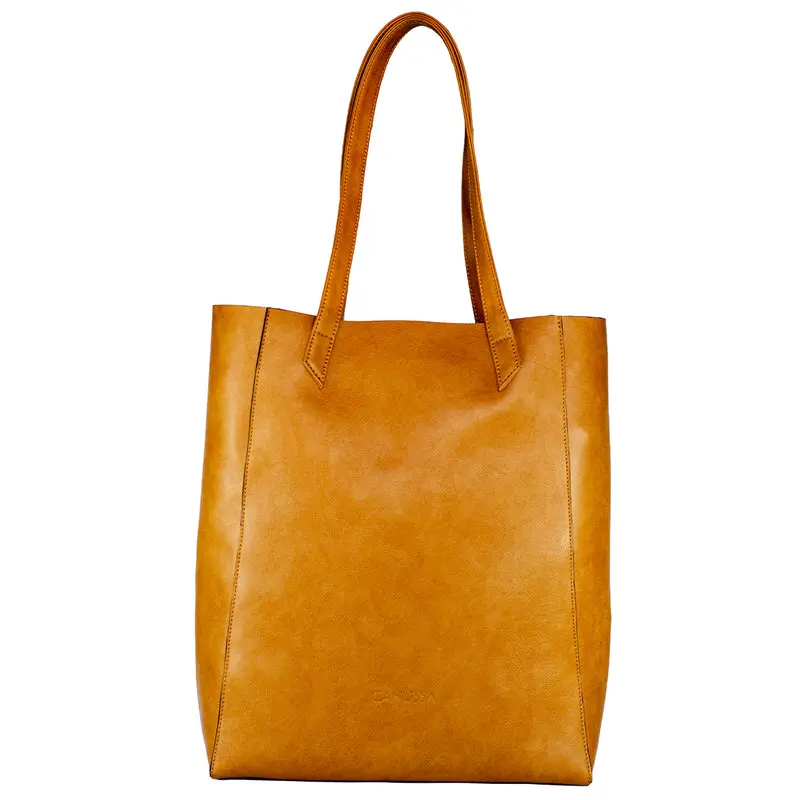 Camel-Colored Classic Tote By Canussa 1