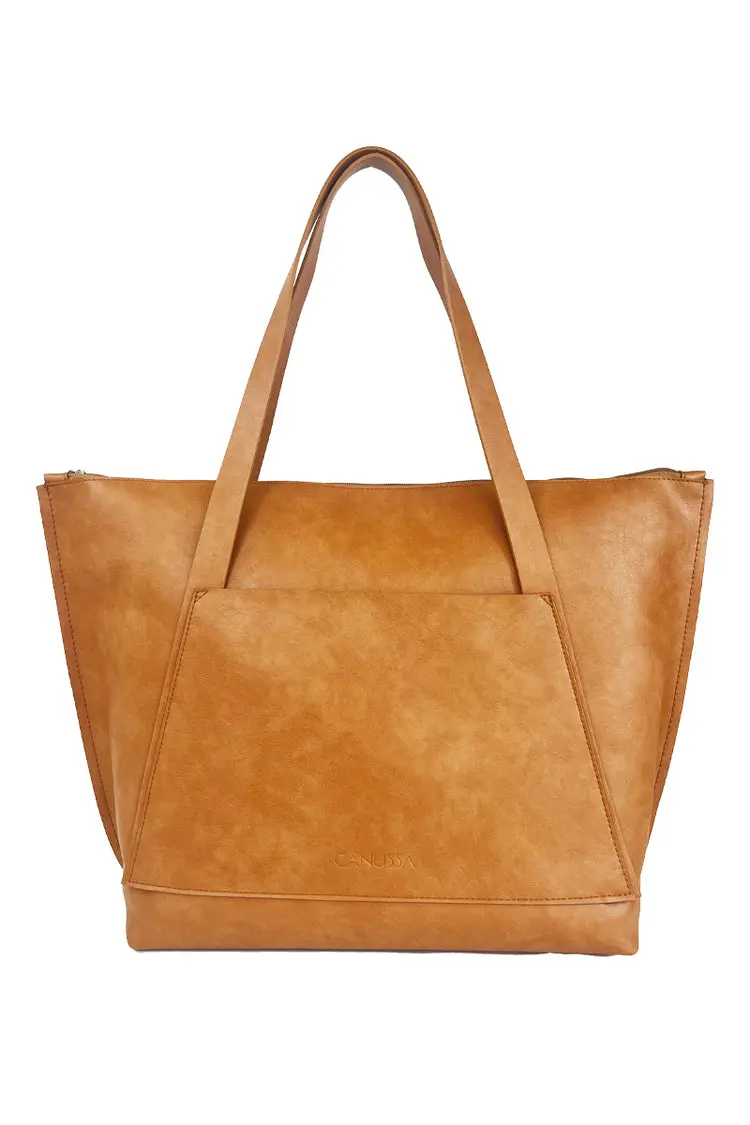 Camel-Tone City Shopper Bag – Canussa Premium Tote 1