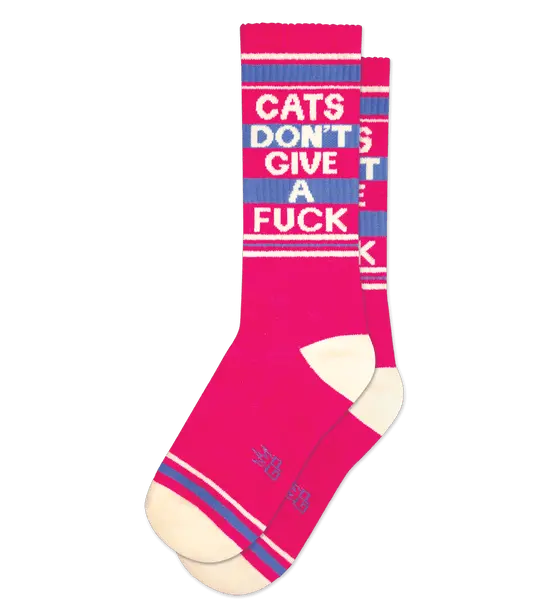 ‘Cats Don’T Give A F***’ Satirical Sock By Gumball Poodle 1