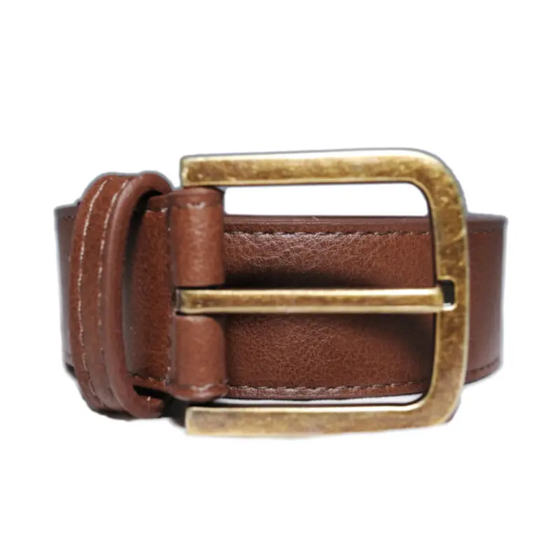 Cognac Leather Belt With Gold-Tone Buckle By Green Laces 1