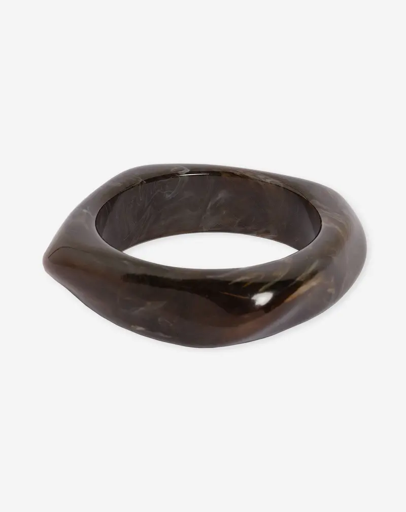 Dark Brown Metal Bangle Bracelet 1