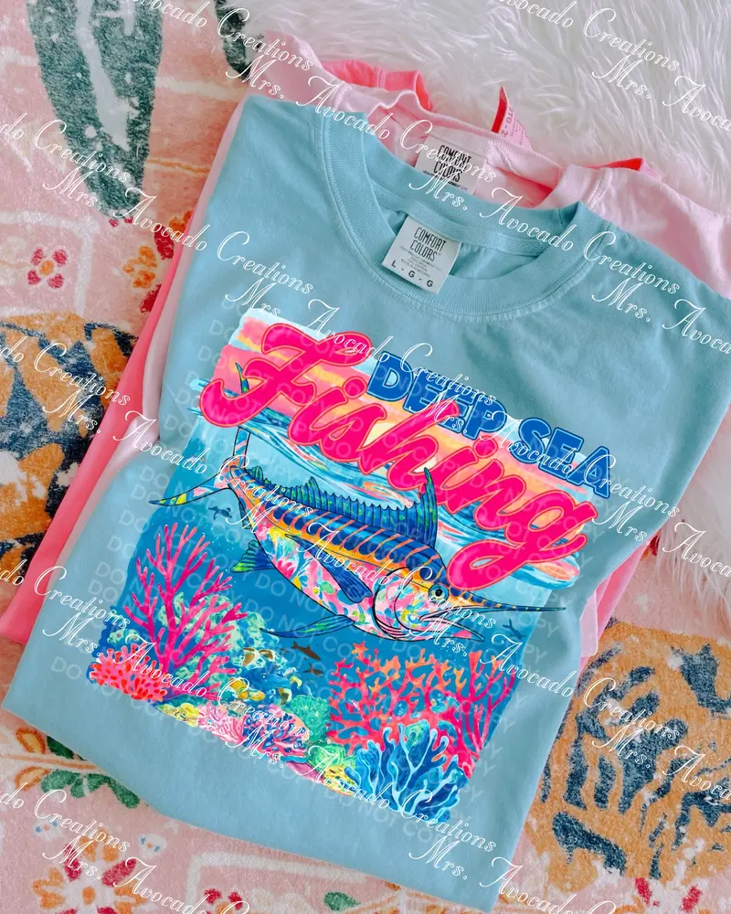 'Deep Sea Fishing' Nautical Illustration Design 1