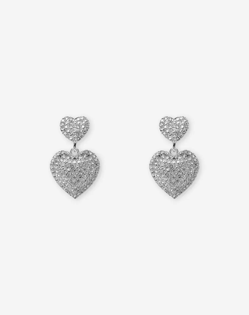 Double Heart Diamond Stud Earrings 1