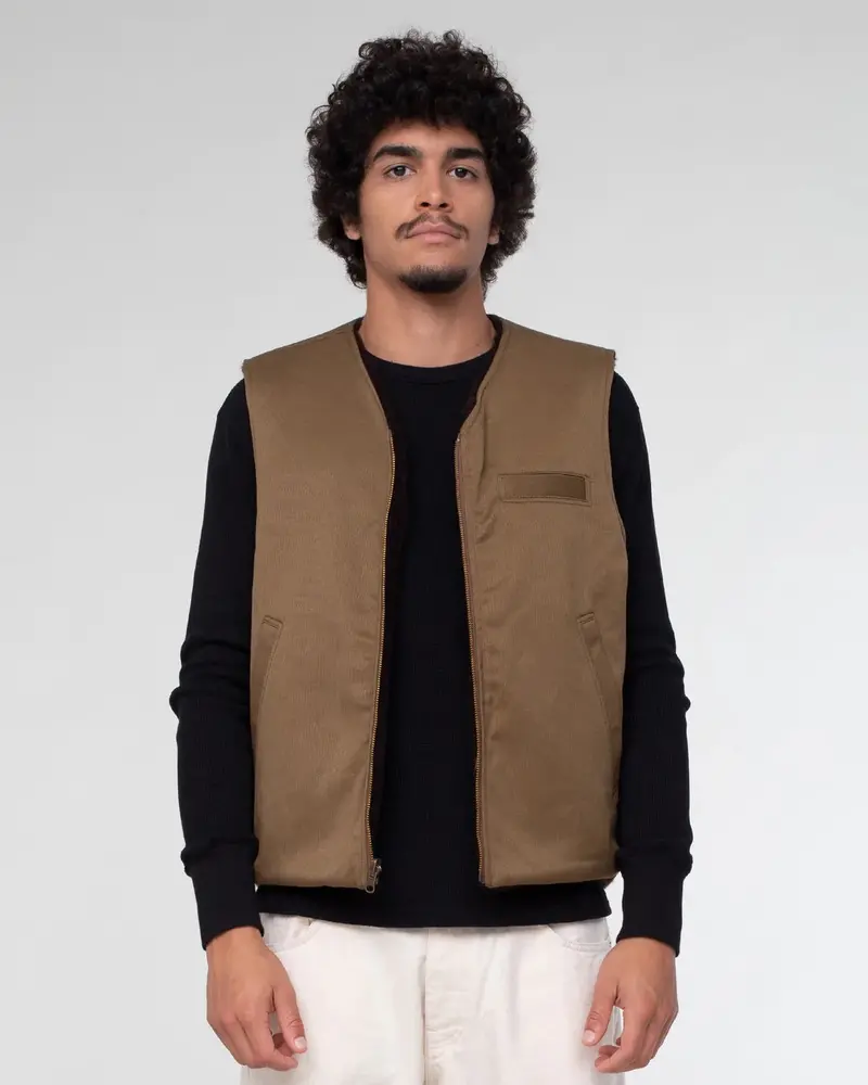 Eat Dust Deck Vest In Bedford Cord – Drap Finish 1