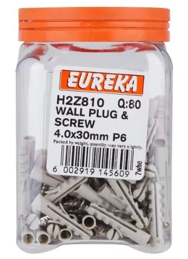Eureka Combined Wall Plug And Screw Kit (80-Piece) 1