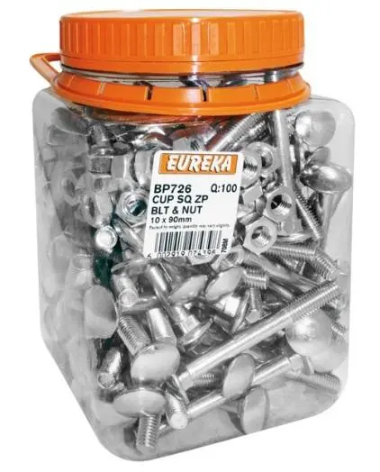 Eureka Cup Square Zinc-Plated Bolt-And-Nut Fastener Set 1