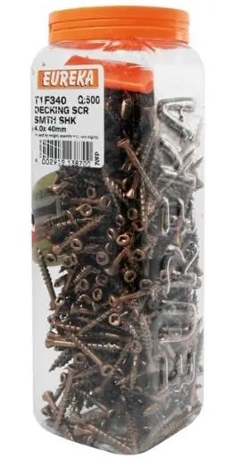 Eureka Decking Screws – Smooth Shank, Weather-Resistant 1