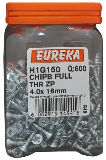 Eureka Full-Thread Chipboard Screw – Zinc-Plated Wood Fastener 1