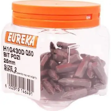 Eureka Pozi Drive Bit – Size #2, 25 Mm (50-Pack) 1